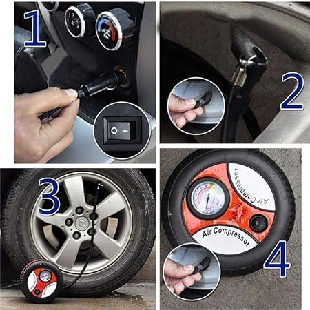 Kios Portable Electric Air Compressor for Car and Bike 260 PSI Tyre Inflator Air Compressor Car Auto Pump for Motorbike and car